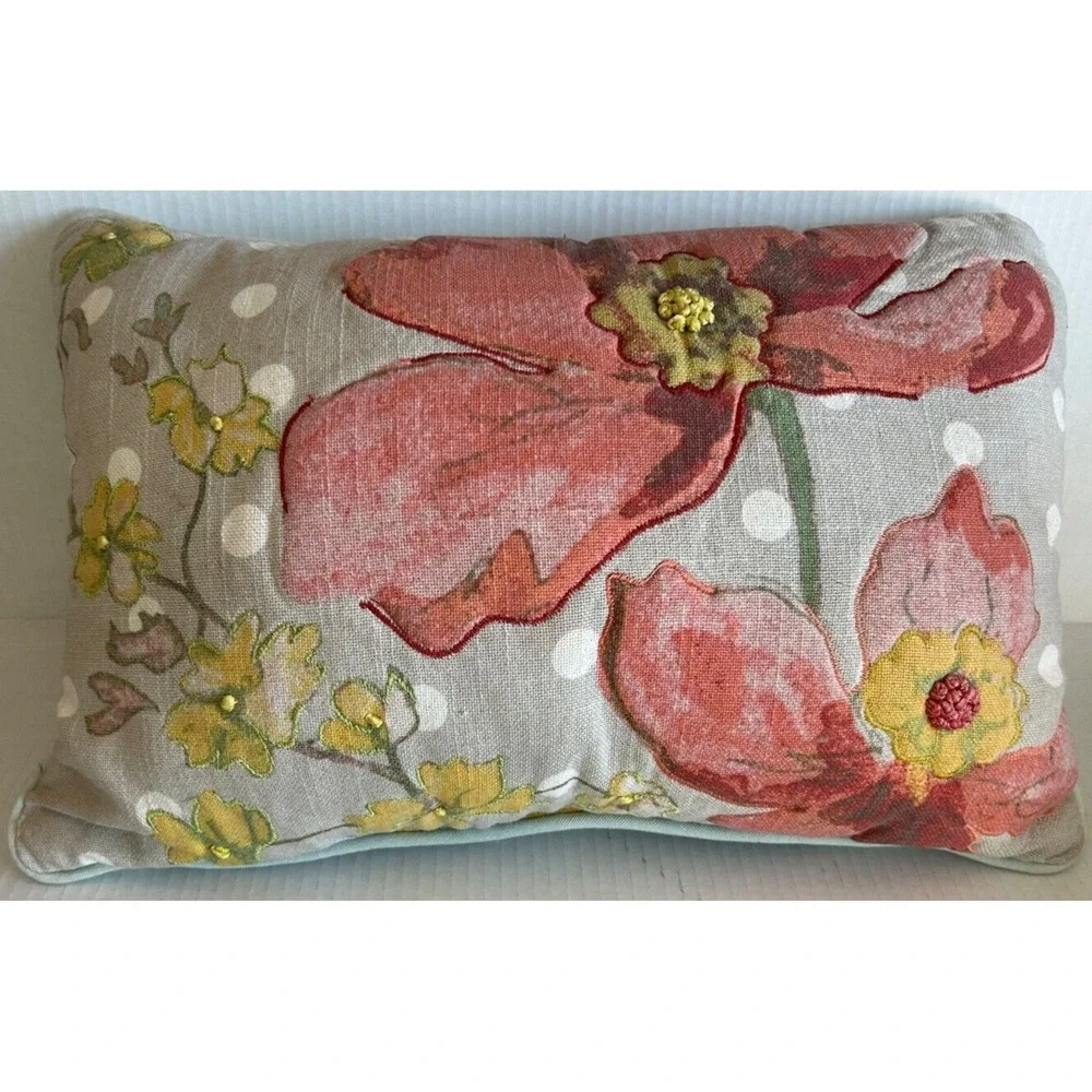 Decorative pillow floral Tapestry Beads Home Decor Appliqué Embroidered